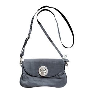 Baggallini Monaco Crossbody Bag Gray Shoulder Bag Clutch Purse Turnlock Closure